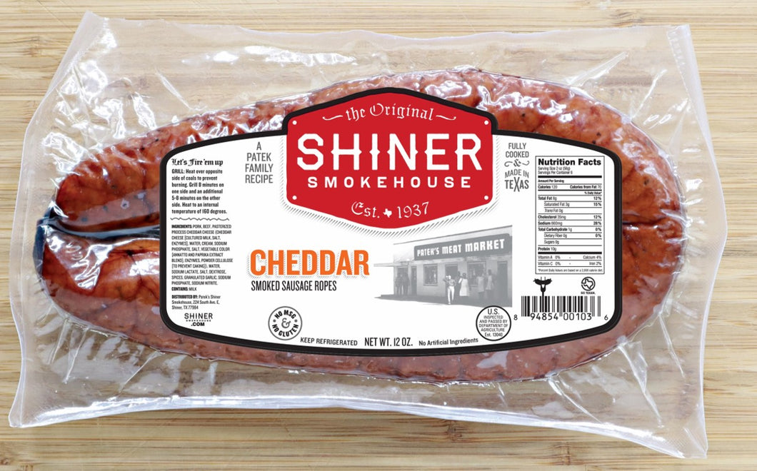 Shiner Smokehouse Cheddar Flavor Smoked Sausage Ropes